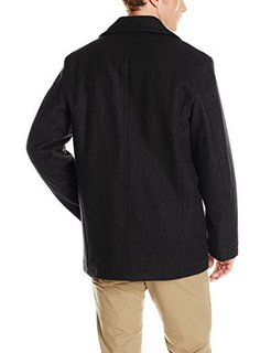 TOMMY HILFIGER Wool-Blend Melton Classic Peacoat 男士羊毛混纺短外套