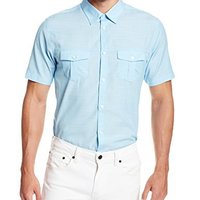 Calvin Klein On End Slub Double Pocket 男款短袖衬衫
