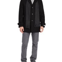 Calvin Klein Carcoat with Scarf 男士羊毛短大衣(带围巾)