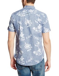 BEN SHERMAN Reverse Floral Print On Slub Base Woven 男士印花短衬衫