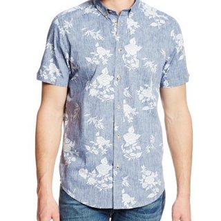 BEN SHERMAN Reverse Floral Print On Slub Base Woven 男士印花短衬衫