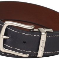 TOMMY HILFIGER Contrast Stitching 男士真皮双面腰带