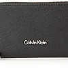 Calvin Klein Saffiano Leather Zip Continental 女士长款钱包 黑色