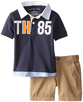 限尺码：TOMMY HILFIGER Little Boys'  TH85 短袖体恤衫加休闲短裤套装