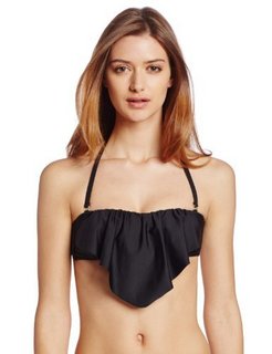 ella moss Solid Ruffle Bandeau  抹胸 M码起