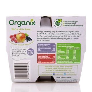 Organix 欧妮 果泥 苹果和黑加仑+苹果和覆盆子（100g*4盒）