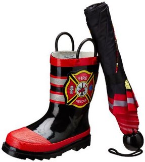 Western Chief 救火队员系列 儿童雨鞋+雨伞 套装