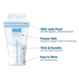 NUK Seal N Go Disposible Liner 无菌隔氧母乳储存袋（180ml*25个）