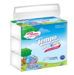 Tempo 得宝 儿童版抽纸 面巾纸  3层90抽 *3包