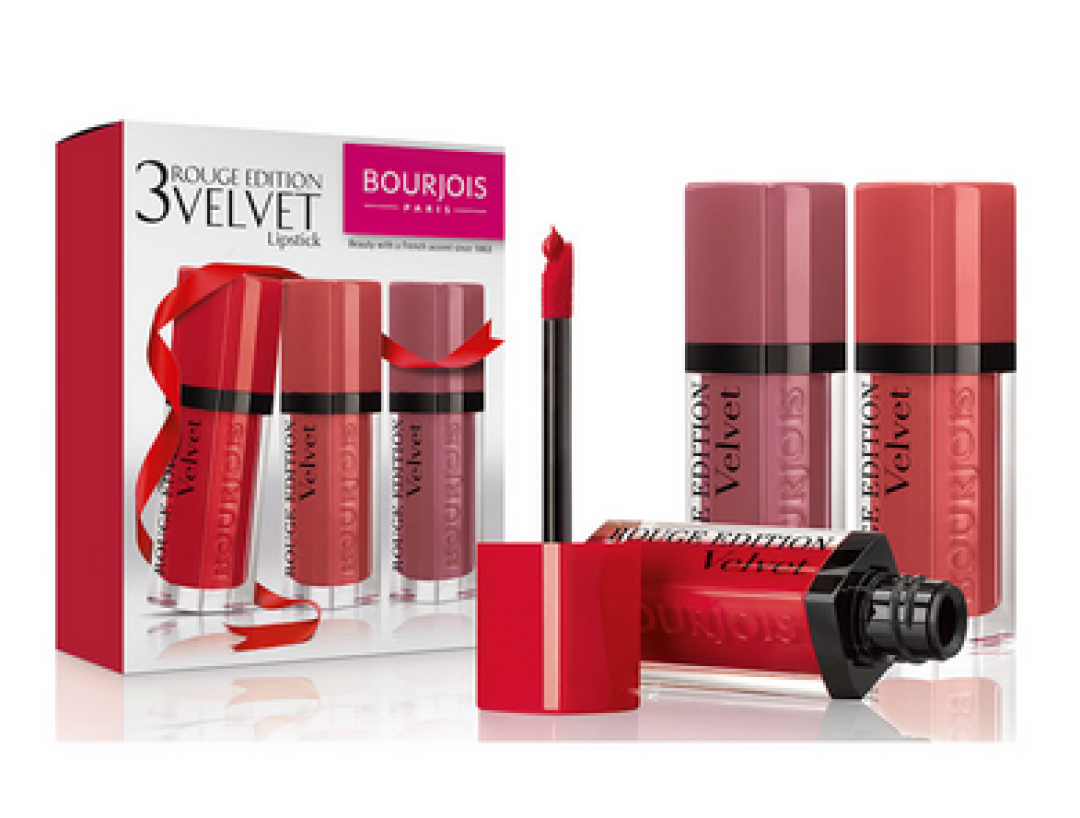 冬天的性感色彩来袭：BOURJOIS 天鹅绒彩唇釉 6.7ml*3支