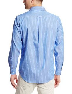 NAUTICA Wrinkle-Resistant Striped Shirt 男士防皱细线衬衫W34054 蓝色