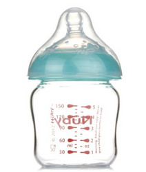 Nuby 努比 宽口径自然乳感婴儿玻璃奶瓶 150ml  690404