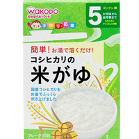 凑单品：Wakodo 和光堂 宝宝辅食高钙纯白米糊 5g*10小袋 