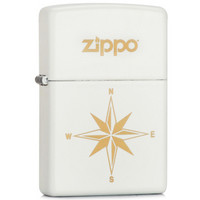 Zippo 芝宝 28555 指南针 白色哑漆单面彩印 打火机