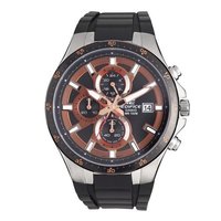 CASIO 卡西欧 EDIFICE艾迪斐斯系列 EFR519-1A5V 男士石英手表 43.93mm 黑盘 黑色树脂带 圆形