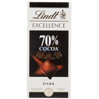 京东PLUS会员、有券的上、限地区： Lindt 瑞士莲 70%黑巧克力100g