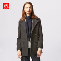 UNIQLO 优衣库  146618 羊毛混纺双排扣大衣