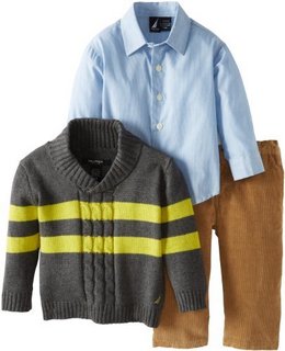 NAUTICA 诺帝卡 儿童 Boys Infant Shawl Collar Sweater Set 男宝宝超帅三件套