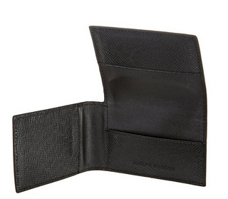 JOSEPH ABBOUD Embossed Caviar Grain Flip Passcase 男士钱包