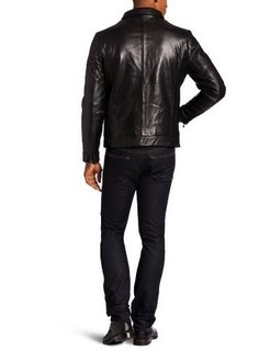 emanuel ungaro 伊曼纽尔·温加罗 Leather Jacket with Chest Pockets and Band Waist 真皮夹克