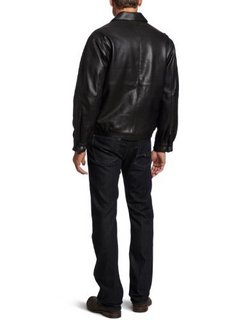 PERRY ELLIS 派瑞·艾力斯 Lambskin Leather Elastic Waist 男款真皮夹克