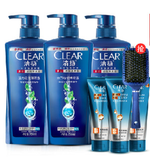 CLEAR 清扬 男士洗发露活力运动薄荷750ML*3+净纯100ml*3