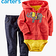 新低价：Carter's 婴儿 121G069 长袖外套 连体衣 长裤 3件套装