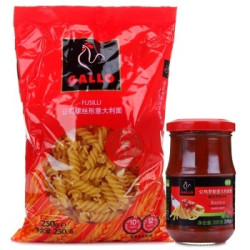 公鸡  GALLO  乐享装意面酱组合（螺丝形意面+番茄罗勒意粉酱）450g