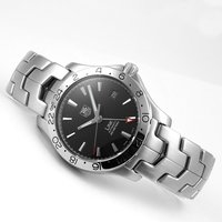 TAG Heuer 泰格豪雅 Link林肯系列 WJF2116.BA0570 男士机械手表 39mm 黑盘 银色不锈钢表带 圆形