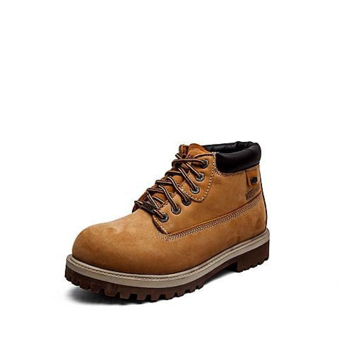 男人的性感，来自硬朗—SKECHERS 斯凯奇  BOOTS 牛皮款高帮绑带 工装短靴