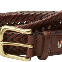 TOMMY HILFIGER 男士真皮编制腰带