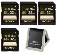 Sony 索尼 UHS-1 SDHC 高速存储卡 Class 10 32GB（读70MB/s）*4张