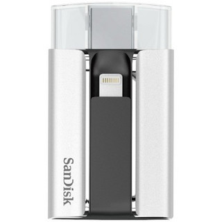 SanDisk 闪迪 iXpand欢欣i享 USB 2.0 U盘 银色 64GB USB/苹果lightning双接口