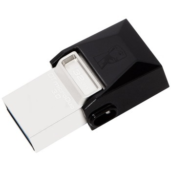 Kingston 金士顿 DTDUO3 U盘 32GB USB3.0+microUSB 黑色