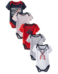 NAUTICA 诺帝卡 Baby Boys' Newborn 男宝宝新生儿连体衣5件套