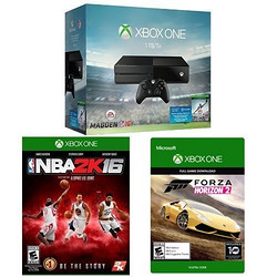 Xbox One 1TB NFL 16合集+NBA 2K16+Forza地平线2