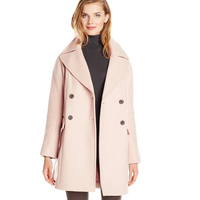 VINCE CAMUTO 女士双排扣羊毛混纺大衣