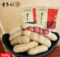 童年记 咸干花生 带壳红皮花生 实惠大包 500g