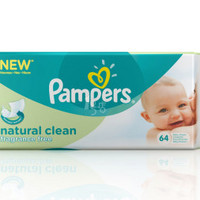 限地区：Pampers 帮宝适 自然纯净系列 婴儿湿巾 64片*2包