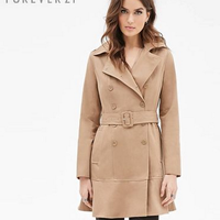 FOREVER 21 女款中长风衣外套