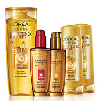 L'OREAL PARIS 巴黎欧莱雅 奇焕润发精油 100ml*2瓶+洗发水 400ml+润发乳200ml*2瓶