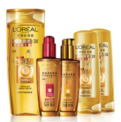 L'OREAL PARIS 巴黎欧莱雅 奇焕润发精油 100ml*2瓶+洗发水 400ml+润发乳200ml*2瓶