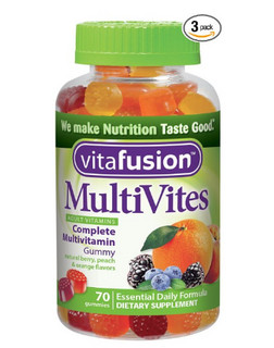 Vitafusion Multivites 成人复合维生素水果味软糖 70粒*3瓶