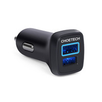 CHOETECH 第二代QC2.0 双USB的30W大功率车充 