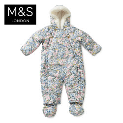 天猫双11预售：M&S  T789688V 马莎童装 新生婴儿0至4岁花朵保暖外套