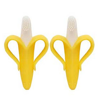 BABY BANANA Bendable Training Toothbrush 硅胶婴儿牙胶牙刷*2个