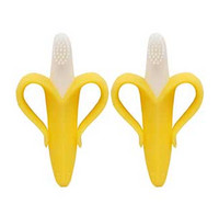 BABY BANANA Bendable Training Toothbrush 硅胶婴儿牙胶牙刷*2个