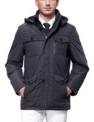 鸭鸭 男式 A-1118 多口袋厚中年羽绒服