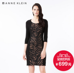 ANNE KLEIN 修身七分袖连衣裙