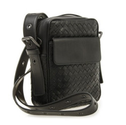 BOTTEGA VENETA V4651 中性黑色牛皮挎包*2件